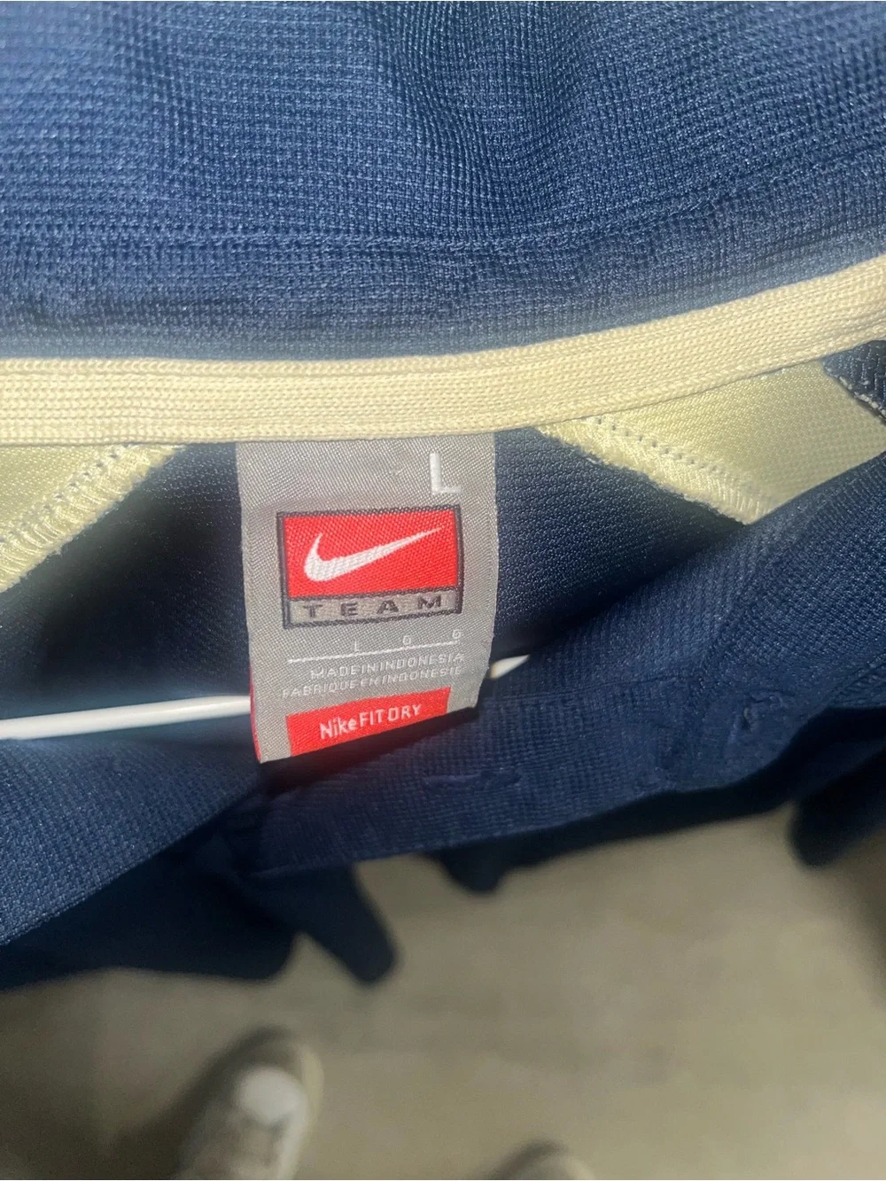 Vintage Nike Navy Polo with Cream Accents